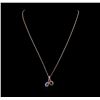 0.82ct Multi Gemstone and Diamond Pendant - 14KT Rose Gold
