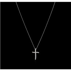 0.20ctw Diamond Cross Pendant With Chain - 14KT White Gold