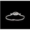 Image 2 : 0.20ct Blue Sapphire and Diamond Bracelet - 18KT White Gold