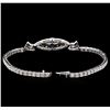 Image 3 : 0.20ct Blue Sapphire and Diamond Bracelet - 18KT White Gold