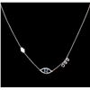 Image 2 : 0.61ctw Blue Diamond and Sapphire Necklace - 14KT White Gold