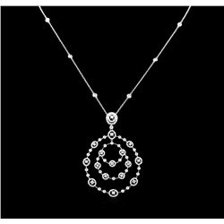 2.87ctw Diamond Pendant With Chain - 14KT White Gold