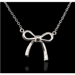 14KT White Gold Bow Necklace