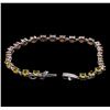 Image 3 : 10.15ctw Multi Color Sapphire Bracelet - 14KT White Gold