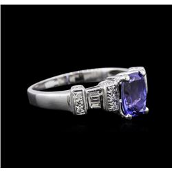 18KT White Gold 2.01ct Tanzanite and Diamond Ring