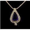 Image 3 : 14KT Yellow Gold 23.05ct GIA Certified Tanzanite and Diamond Necklace