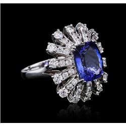 14KT White Gold 4.46ct Tanzanite and Diamond Ring