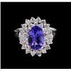 Image 2 : 2.04ct Tanzanite and Diamond Ring - 14KT White Gold