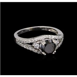 2.00ctw Black Diamond Ring - 14KT White Gold