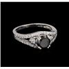 Image 1 : 2.00ctw Black Diamond Ring - 14KT White Gold