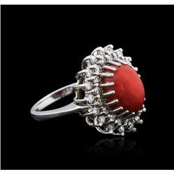 14KT White Gold 3.85ct Agate and Diamond Ring