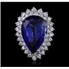 Image 3 : 14KT White Gold GIA Certified 24.90ct Tanzanite and Diamond Ring