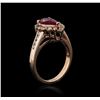 Image 3 : 14KT Rose Gold 1.42ct Ruby and Diamond Ring