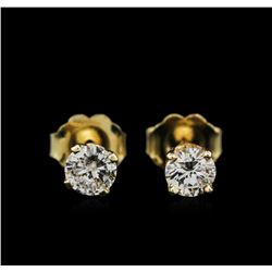 0.50ctw Diamond Stud Earrings - 14KT Yellow Gold