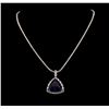 Image 1 : 14KT White Gold GIA Certified 46.34ct Tanzanite and Diamond Pendant With Chain