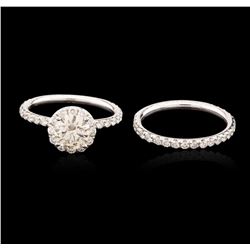 14KT White Gold 2.44ctw Diamond Wedding Ring Set