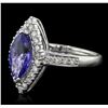 Image 4 : 14KT White Gold 2.13ct Tanzanite and Diamond Ring