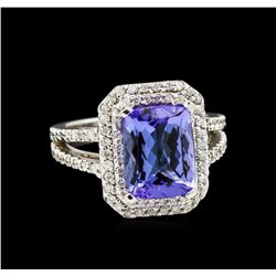 4.15ct Tanzanite and Diamond Ring - 14KT White Gold