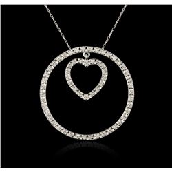 14KT White Gold 0.75ctw Diamond Pendant With Chain