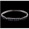 Image 1 : 3.60ctw Sapphire and Diamond Bangle Bracelet - 14KT White Gold