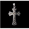 Image 2 : 0.60ctw Diamond Cross Pendant - 14KT White Gold