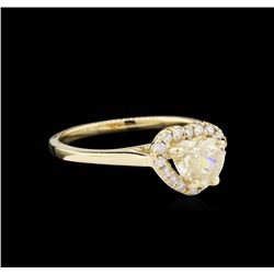 1.37ctw Fancy Yellow Diamond Ring - 14KT Yellow Gold