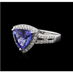 14KT White Gold 2.21ct Tanzanite and Diamond Ring