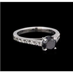 1.52ctw Black Diamond Ring - 14KT White Gold