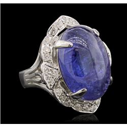 14KT White Gold 13.23ct Tanzanite and Diamond Ring