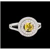 Image 1 : 14KT White Gold 0.44ct Citrine and Diamond Ring