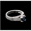 0.94ct Blue Sapphire and Diamond Ring - 14KT White Gold