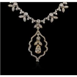 3.48ctw Diamond Necklace - 14KT White and Rose Gold