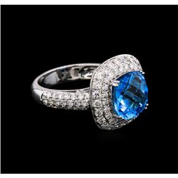 5.46ct Topaz and Diamond Ring - 14KT White Gold