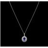 5.23ct Tanzanite and Diamond Pendant With Chain - 14KT White Gold