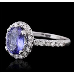 14KT White Gold 1.59ct Tanzanite and Diamond Ring