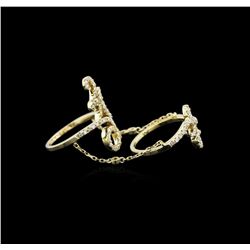 0.84ctw Diamond Knuckle Ring - 14KT Yellow Gold