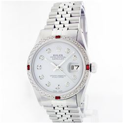 Rolex Stainless Steel 1.00ctw Diamond and Ruby DateJust Men's Watch