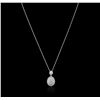 Image 2 : 14KT White Gold 0.75ctw Diamond Pendant With Chain