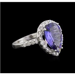 4.81ct Tanzanite and Diamond Ring - 14KT White Gold