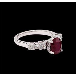 1.52ct Ruby and Diamond Ring - 18KT White Gold