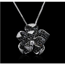 14KT White Gold 1.44ctw Diamond Pendant and Chain