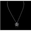 Image 2 : 14KT White Gold 1.44ctw Diamond Pendant and Chain