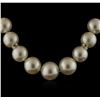 Image 1 : South Sea Cultured Pearl Necklace With 14KT Yellow Gold Diamond Clasp