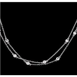 0.86ctw Diamond Necklace - 14KT White Gold