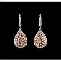 2.68ctw Diamond Earrings - 14KT Two-Tone Gold