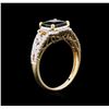 Image 3 : 14KT Yellow Gold 1.60ct Green Tourmaline and Diamond Ring