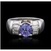 Platinum 1.63ct Tanzanite and Diamond Ring
