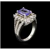 Image 3 : 14KT White Gold 2.43ct Tanzanite and Diamond Ring