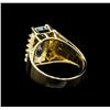 Image 3 : 2.49ct Aquamarine and Diamond Ring - 14KT Yellow Gold