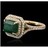 14KT Yellow Gold 2.63ct Emerald and Diamond Ring